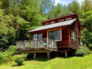 Pine Pet Friendly Rental Cabin Exterior Close Up